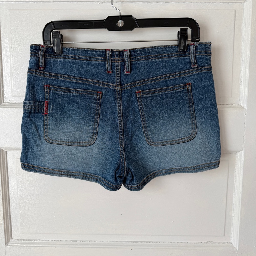 3/$20 π₯ Blue Denim Jean Micro Miniβ Shorts Y2K Cargo Pockets Stretch Streetwear - Picture 9 of 11
